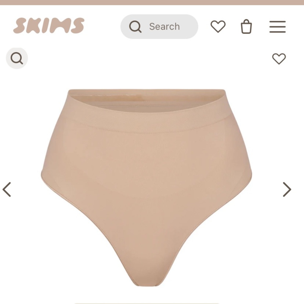 Skims Seamless Sculpt Mid Waist Thong in color Mica
